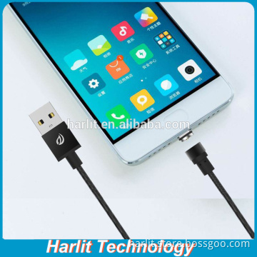 USB Type C Charge Cables With Round Shape Magnetic Type C Connector For Mobile Phone Charge Black Color